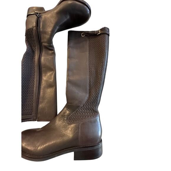 Cole Haan Women's Brown Stretch Rockland Tall Leather Riding Boots Size 7 - Picture 3 of 8